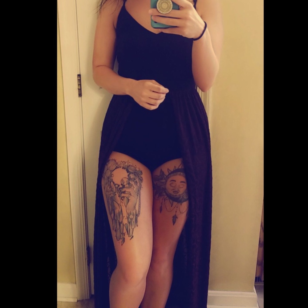 A romper with half skirt